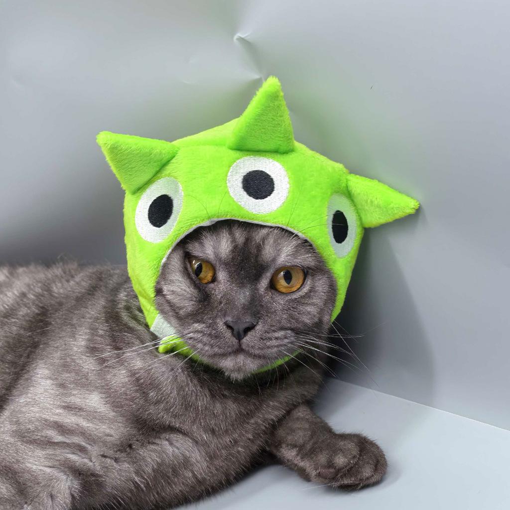 Хэллоуин Гринч Череп Тыква Шапка для питомца - Смешной головной убор с рогами для кошек и собак One Size