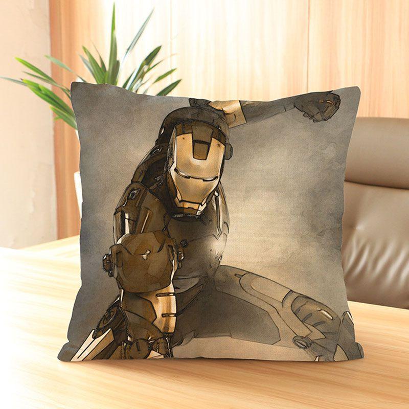 Luxurious Super Soft Avengers Alliance Cushion Cover Featuring Iconic Iron Man Design