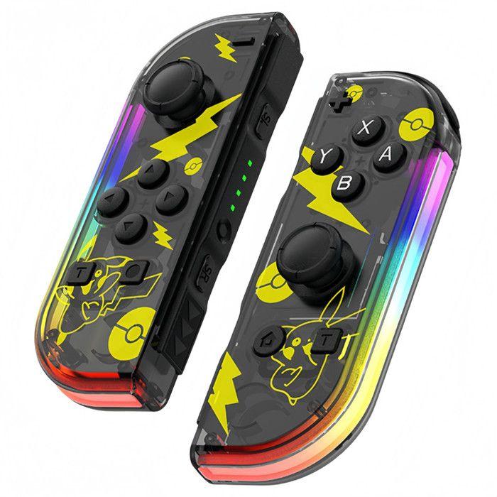 Ovladač Joycon V-REEL pro Switch 1/OLED/Lite 6osý gyroskop RGB Dvojitá vibrace Turbo - Pikachu