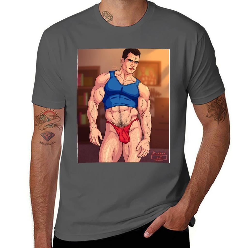 Hunk Portrait 3 Tshirt Simple Casual Short Sleeve Cotton Tshirt