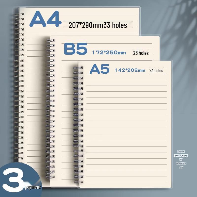 Thick B5 Spiral Notebook for Students - Horizontal Lined