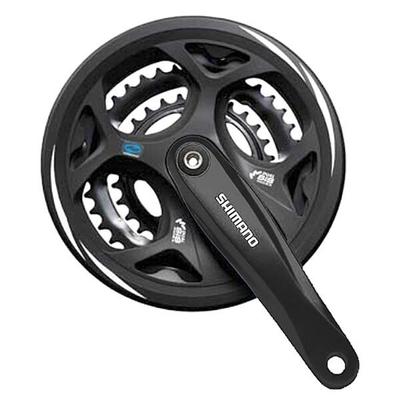 SHIMANO 524 00252 [fc M311 Rueda de cadena delantera con protector de cadena, negra, 42, 32, 22 dientes]