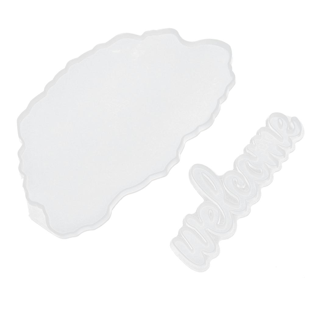 2Pcs Welcome Molds DIY Epoxy Cloud Doorplate Hanging Projects Silicone Resin Door Wall Decor