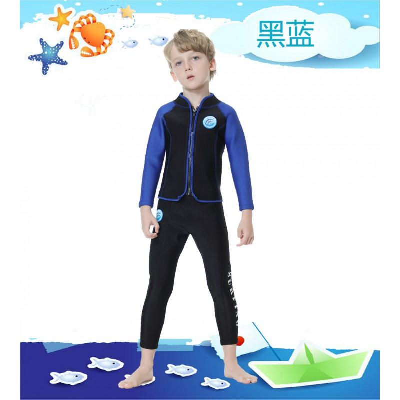 

Children s Diving Suit 2.5MM Warm Swimsuit Men Girls Cold-proof Snorkeling Surfing Jellyfish R008 Quick-drying Long Sleeves XL