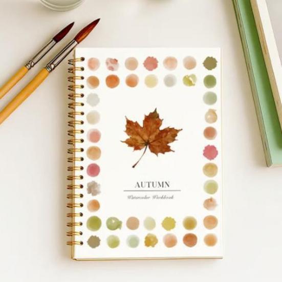 Coloring Picture Book with 12 Paint Colors Thickened Pages Animal Flower