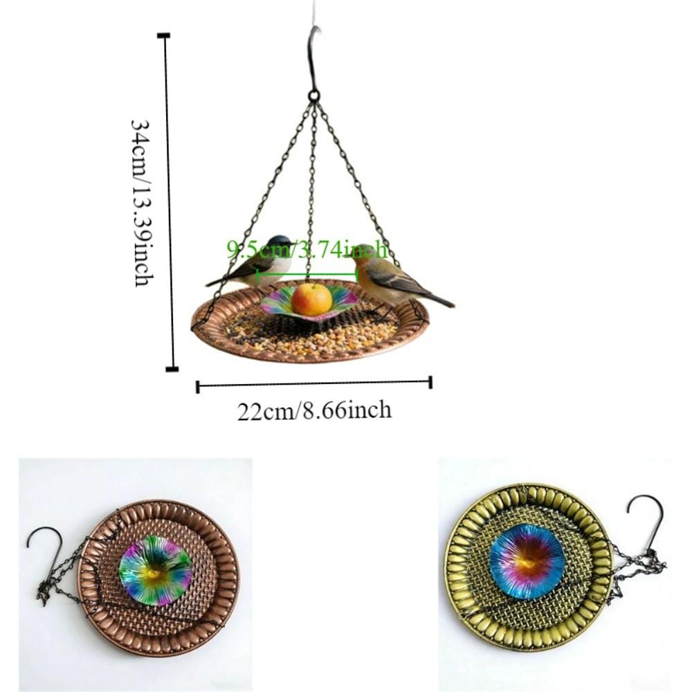 Vintage Design Hanging Bird Feeder Decorative Bird Bathtub Durable Bird Food Container  Courtyard