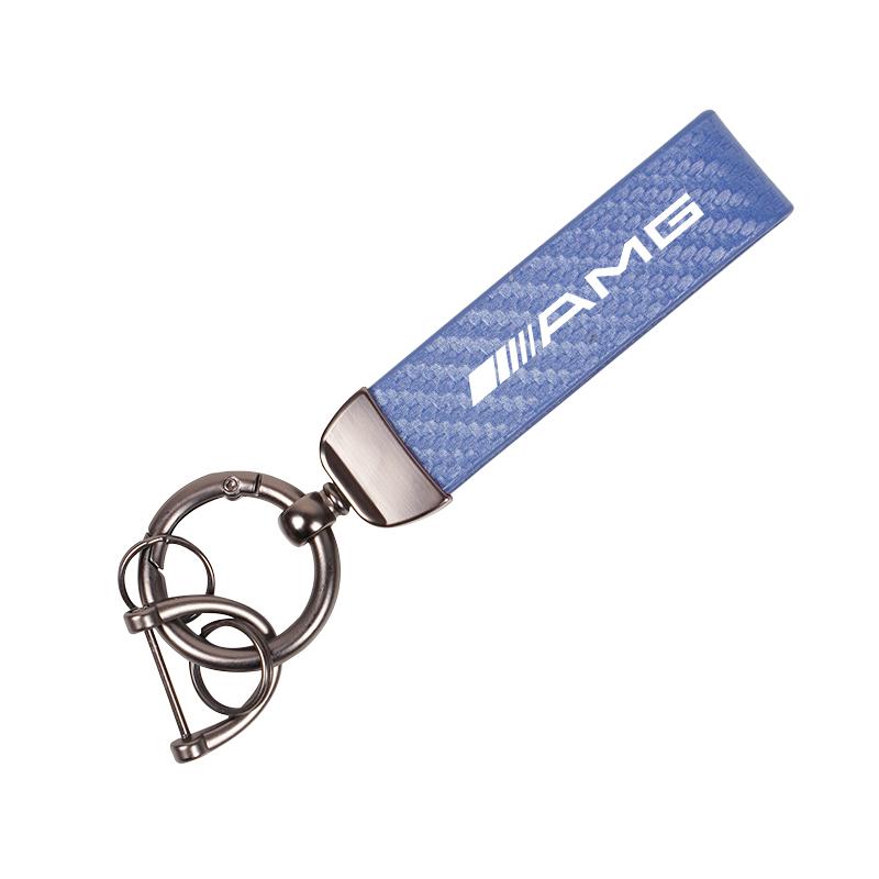 1Pcs Carbon Fiber Leather Car Keychain Key Ring Chain For Mercedes Benz AMG GLC GLE W204 W206 W205 W203 W211 W212 W213 W210 W169 DY6