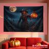 1 Halloween Decoration Banner - Ghost Scarecrow Witch and Glowing Pumpkin Lantern Indoor/outdoor Party