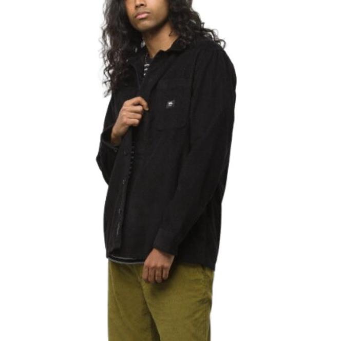 Vans Shirts Men's Black Lapel Moderate Shirt VN0A4RZFBLK