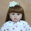 BZDOLL 60 CM Soft Silicone Reborn Toddler Baby Doll Toy For Girl Lifelike 24 Inch Vinyl Long Hair Princess Tayra Dress Up Alive Bebe