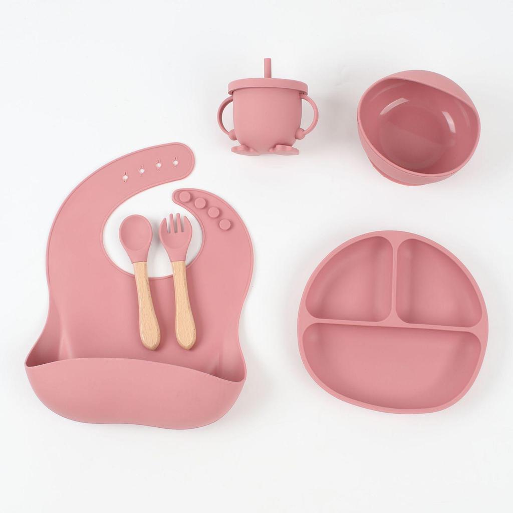 6-Piece Silicone Baby Dinnerware Set - Bowl & Tableware for Children
