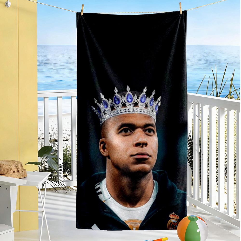 Star Player Kylian Mbappé Beach Towel Super Soft Microfiber Quickdry Fabric Comfortable Lightweight