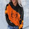 Women's Casual Fashion 2022 Halloween Print Long Sleeve Pullover Hooded Top