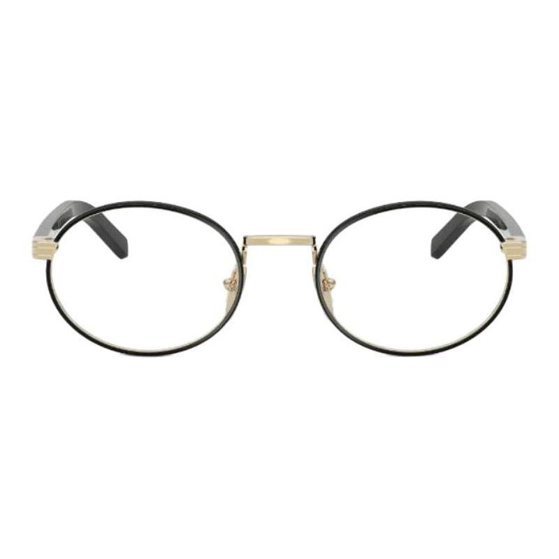 Prada Solid Color Design Round Optical Frame Women's Gold Gold 49 basic packaging-glasses case + packaging box