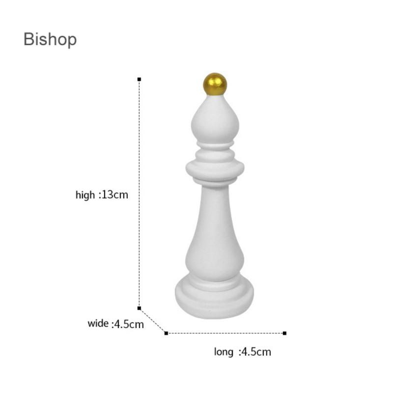 Creative Black And White Statue Chess Decor Piece Retro Resin Chess Figures Statue Office Home Ornament Gifts Chess Decoration