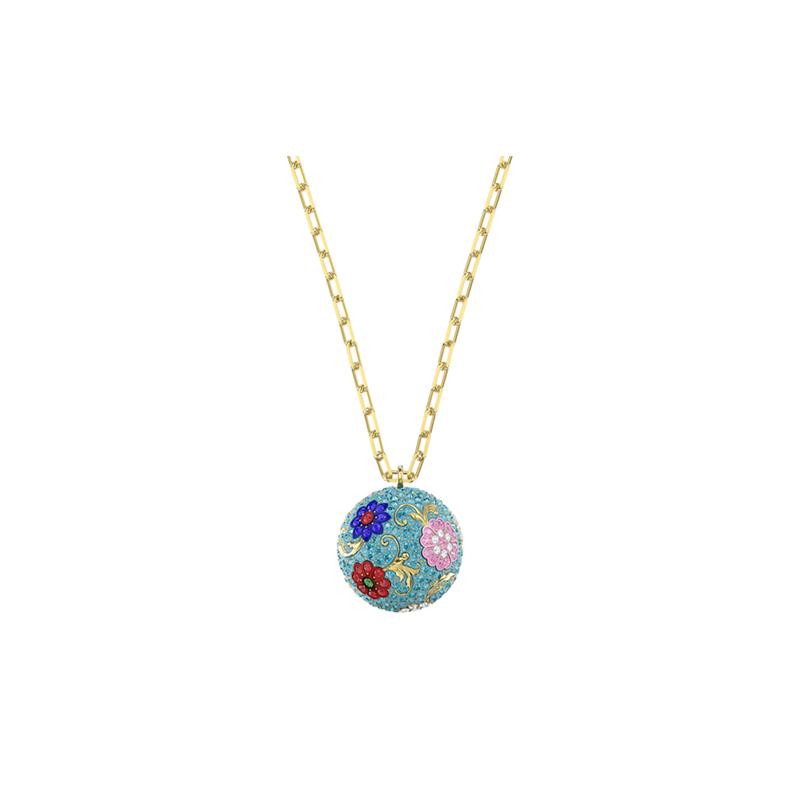 Swarovski FLOWER OF FORTUNE Huakai Yaoji gold-plated necklace women s light blue 5599484