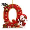 Indoor Holiday Decorations Cute Snowman Letter Christmas Ornament, 2D Flat Personalized A-Z Alphabet Clear Pattern Hanging Decor Acrylic Pendant