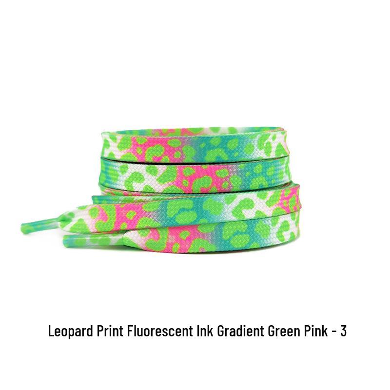 Fluorescent Leopard Tie-Dye Shoelaces for AJ1, AF1, Canvas Unisex Shoes