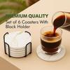 Ceramic Coasters with Matt Finish On Top & Cork Base | Coasters for Cups Set of 6 |