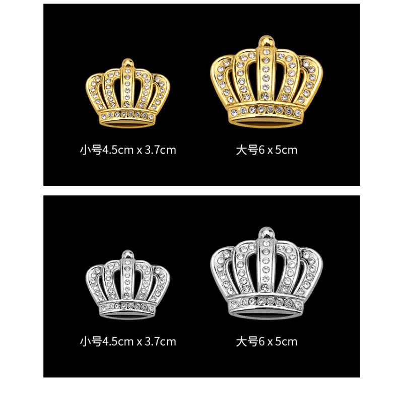 

Модна 3d металева наклейка з авто своїми руками, діамантова корона, наклейка на кузов автомобіля, тривимірна прикраса Small срібний