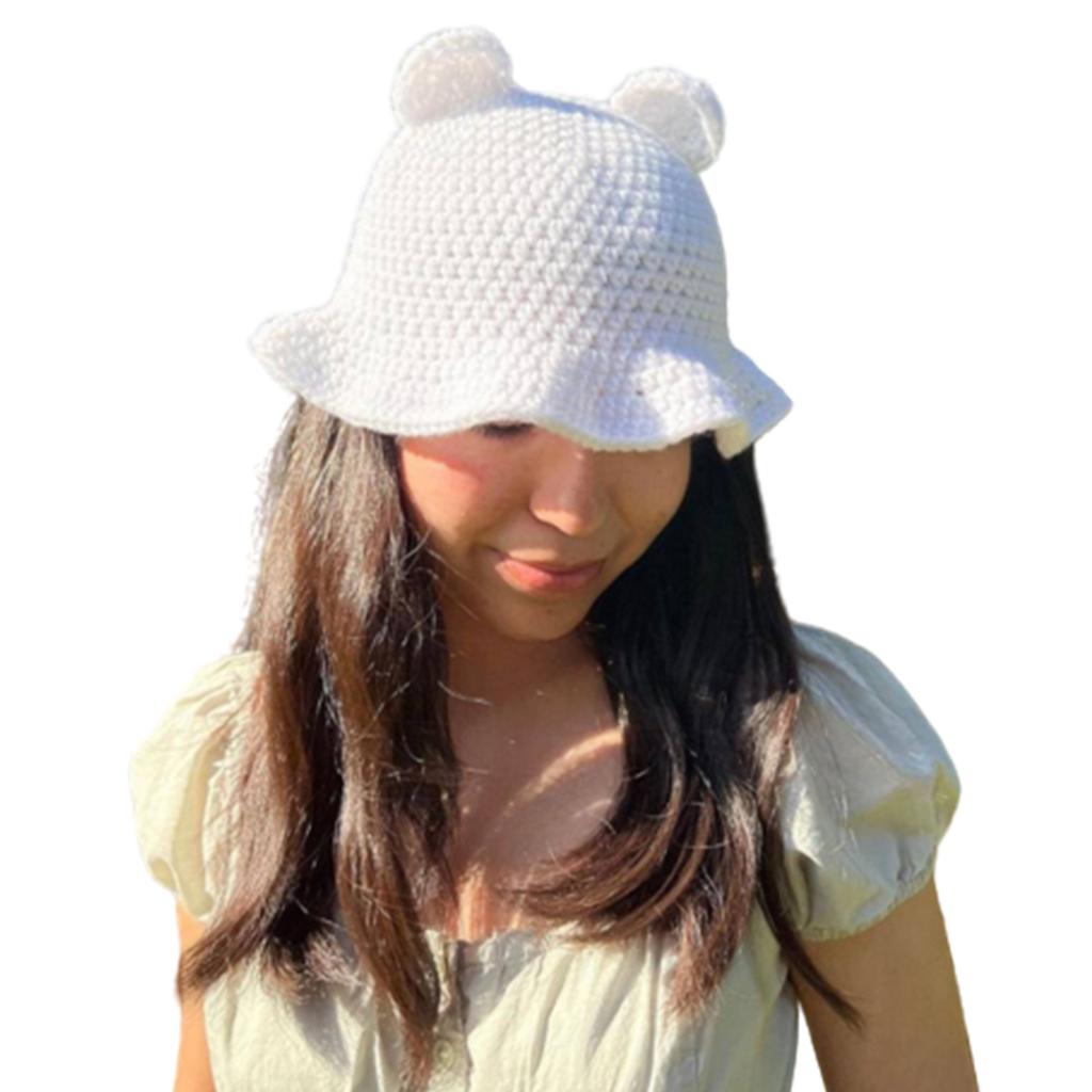 Crochet Pumpkin Bucket Hat Bucket Hat Crochet Pumpkin Fisherman Hat for Adult Teens Skin-Friendly Floppy Hat