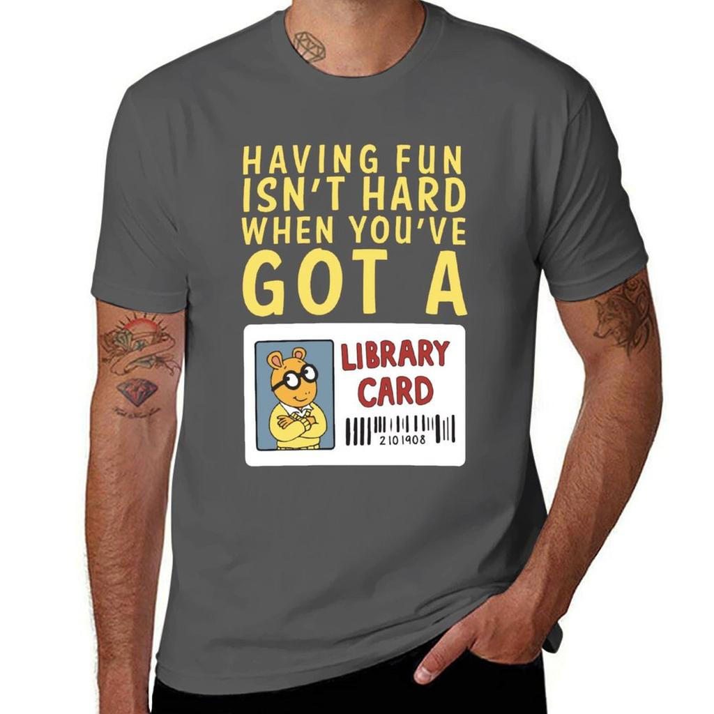 Arthur Library Card Tshirt Long Lasting Casual Tshirt