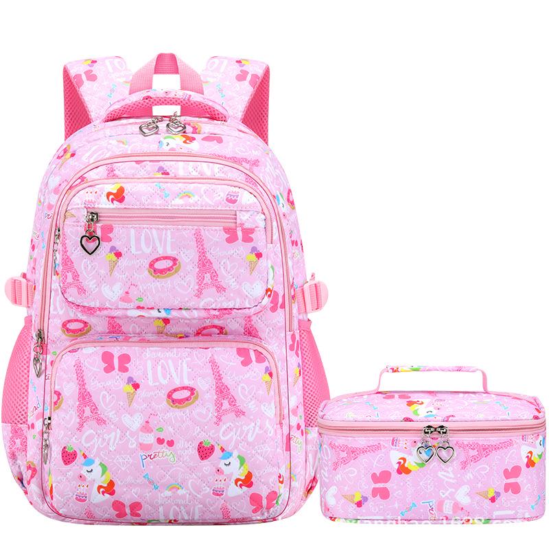 Trendigt 3-delat skolryggsäckset för flickor - Söt campusstil