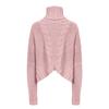Women's Fashion Knitted Cable Neck Short Sweater