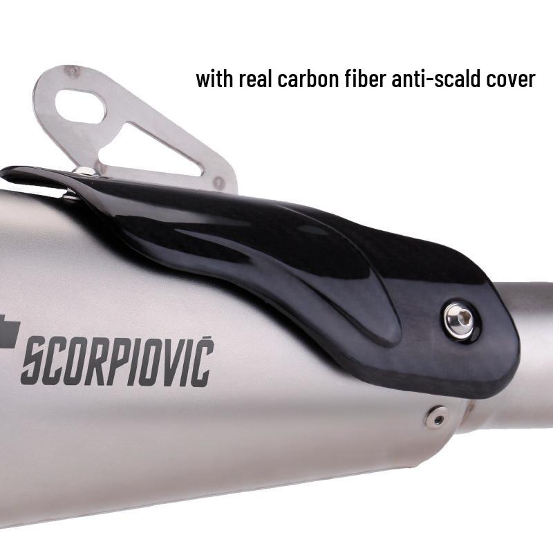 Compatible with KYMCO 321r exhaust modification; features non-destructive direct installation and carbon fiber heat shield.