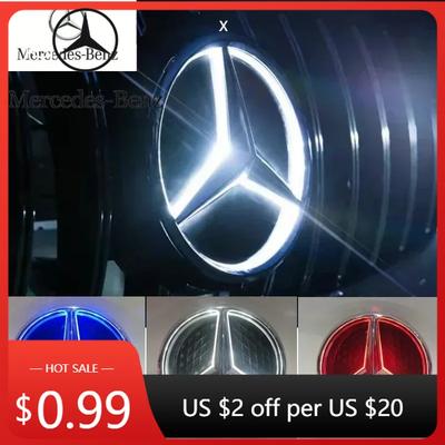 Heißer Autoaufkleber Auto Frontgrill Stern Emblem LED Beleuchtetes Logo für Mercedes Benz W166 X205 GLS350 400 500 550 AMG/GLS63 Weiß