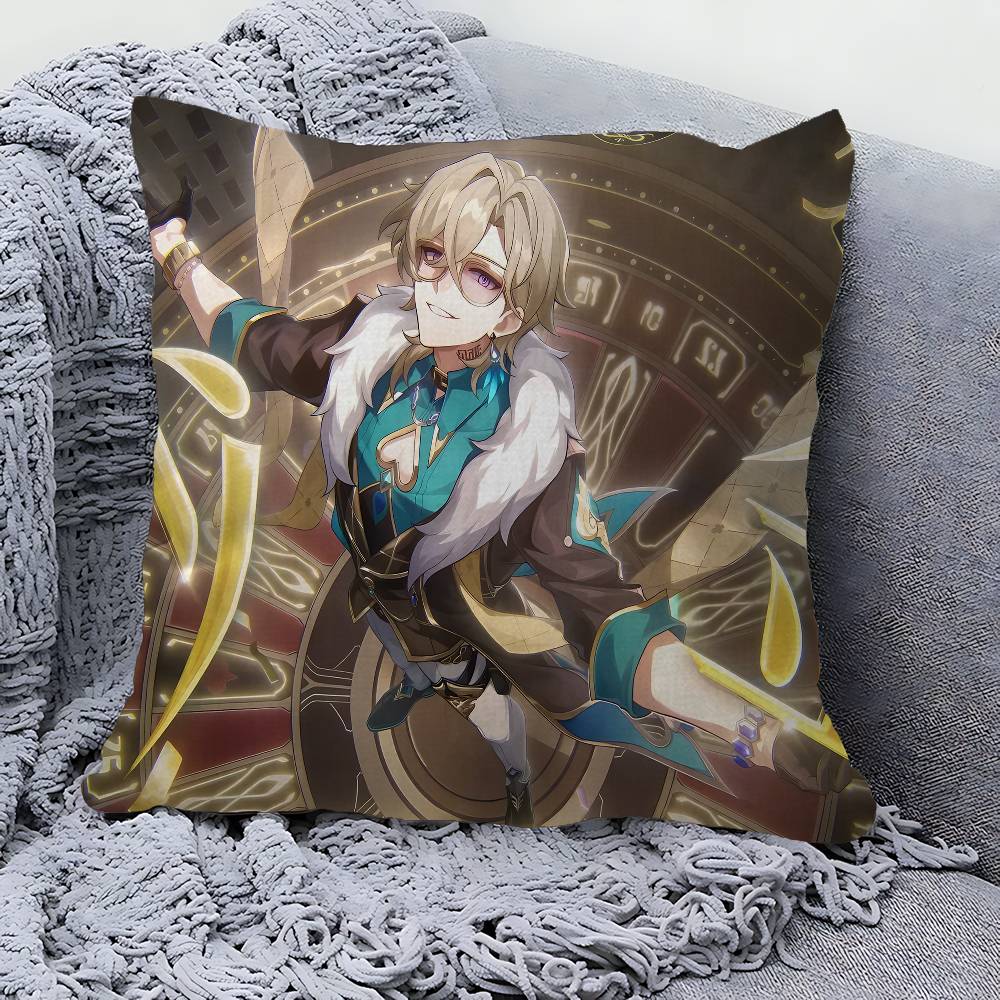 Game Honkai Star Rail Aventurine Pillow Gift Home Office Decoration Bedroom Sofa Car Cushion Cover Case X