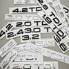 Logo de Voiture ABS 3D 1.9 2.0 2.8 3.0 4.2 TDI 3.6 Autocollant Emblème de Coffre Badge Arrière Pour A3 A4 A5 A6 A7 A8 Q3 Q5 Q7 Q8 Accessoires
