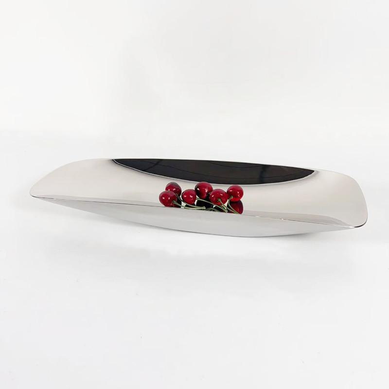 Deluxe Stainless Steel Fruit Plate, Creative Rectangular Large Bowl, Simple Tableware, Kitchen, Home Decoration, Restaurant