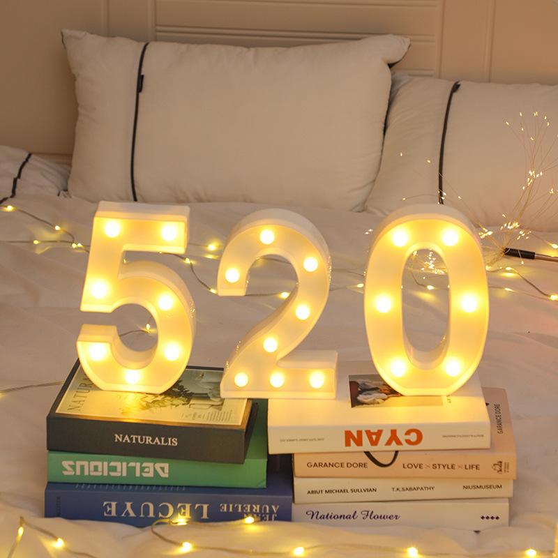 16cm Alphabet Letter LED Lights Marquee Sign Number Lamp Decoration Night Light For Party Bedroom Wedding Birthday Christmas