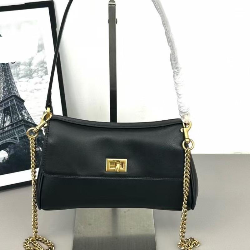 

Ручна сумка Temperament Lock Flip для / 2025 Універсальна сумка на одне плече Нішева сумка через плече з ланцюгом для жінок 21x11x6.5cm чорний/золотий