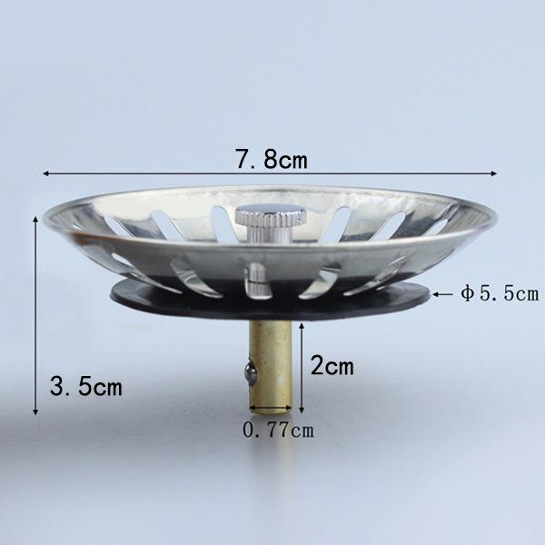 Dop Strecurătoare Chiuvetă Bucătărie Oțel Inoxidabil Îngroșat pentru Chiuvetă Bucătărie, Diametru Orificiu 78mm Scurgătoare Vase Strecurătoare Chiuvetă cu Plasă