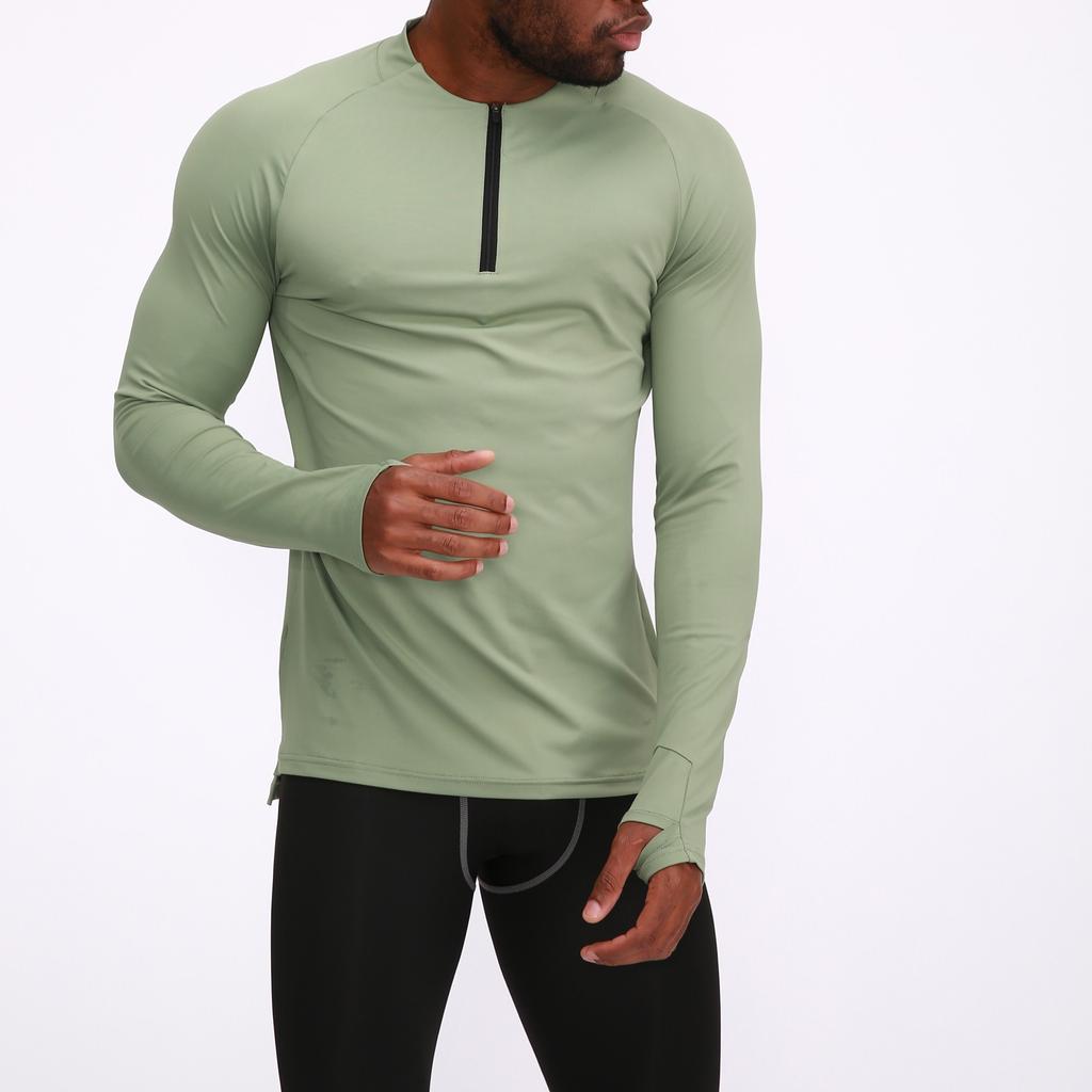Men's Casual Fitness Wear Long Sleeve Quick Dry Breathable Outdoor Running Sports Tights Sports Wear Crewneck Top