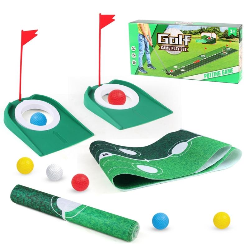 Complete Golf Putting Practice Set Includes Mat and Accessories for or Multiplayer Use to refines Technique Anywhere