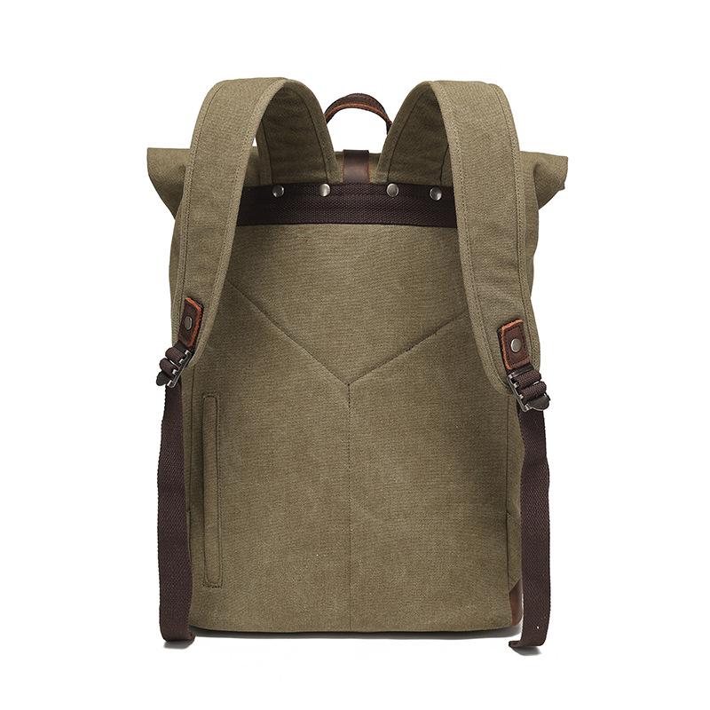 Backpack Men's Travel Computer Backpack Student Retro Travel Book Bag Oil Waxed Canvas