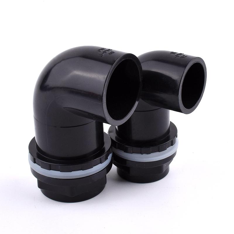 2~10 PCS 20~50mm Black PVC 90° Equal Elbow Connectors Aquarium Fish Tank Drain Inlet Outlet Joints Garden Irrigation Accessories