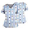 Women's Casual Printed V-Neck Pocket Side Slit Short Sleeved Top Short Sleeved Top