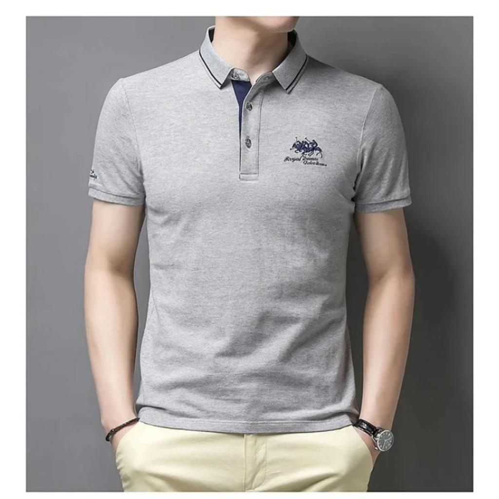 Trend Hub Mens Short Sleeve Embroidered Polo Shirts Breathable Lightweight Shirt Luxury Top Casual Lapel T-shirt Men T Shirt Homme