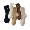 Capybara Wool Plush Mid-Calf Socks for Women - Thick, Warm Autumn/Winter Sleep and Postpartum Socks
