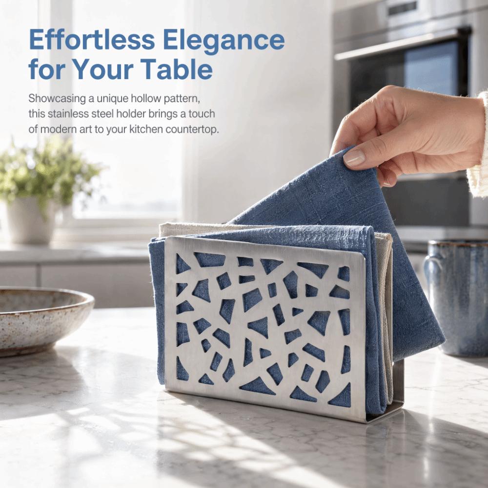 Stable Base Metal Napkin Holder Hollow Out Vertical Napkin Holder Kitchen Countertop