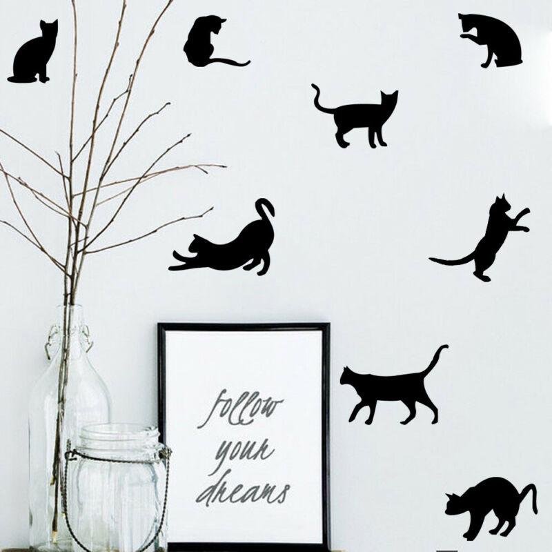 

9Pcs Cat Kitten Wall Stickers Виниловые наклейки для детской комнаты, потолочные наклейки на стены