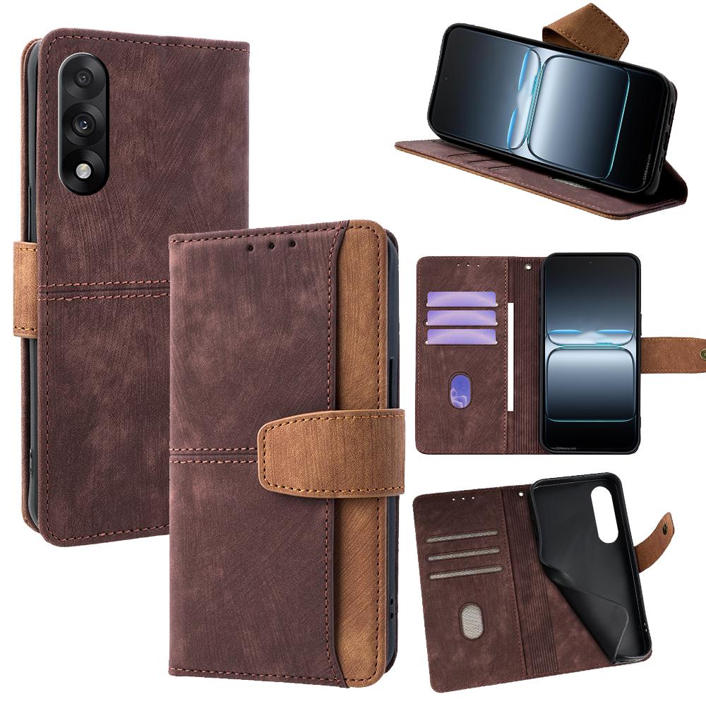 For OnePlus Ace 5 Ultra 5G Case RFID Blocking Color Splicing PU Leather Wallet Phone Cover