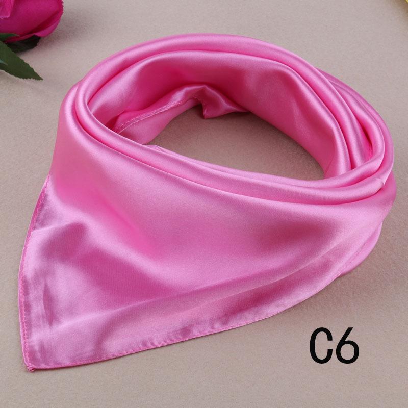 Solid Color Small Silk Scarf Small Square Scarf Women'S Season Professional Decoration Satin Small Gauze Scarf Japan And South Korea