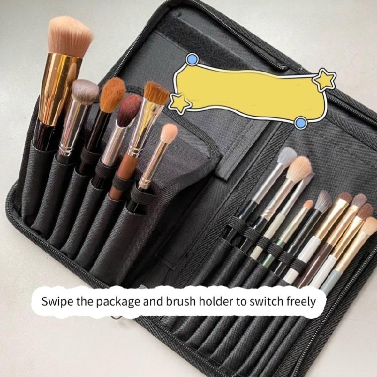 15 Pockets Stand-up Makeup Brush Holder Organizer Bag Cosmetics Storage Pouches