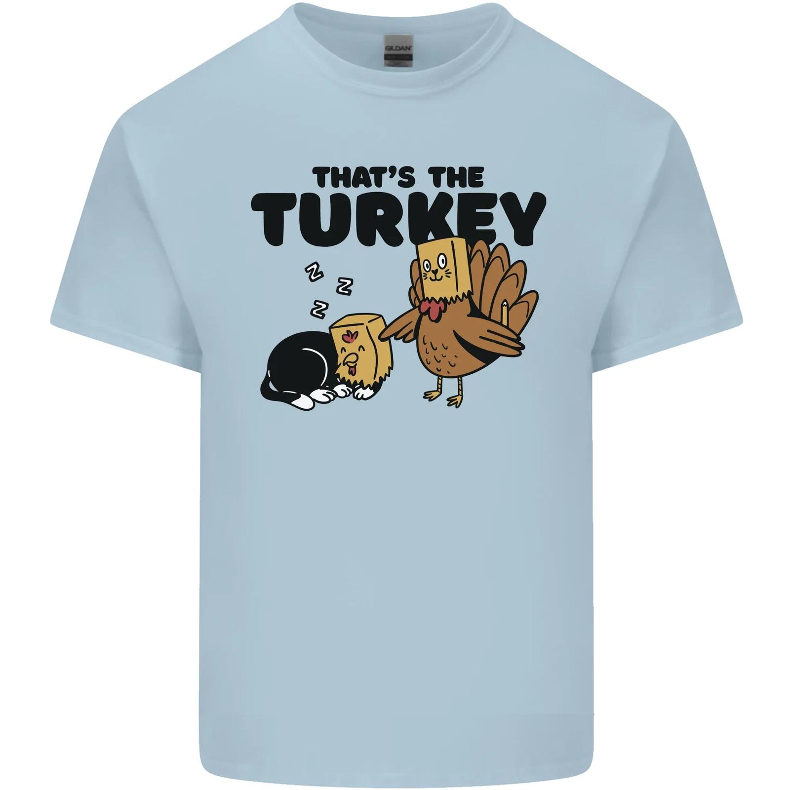 Thanks Giving Christmas Turkey Cat Kids T-Shirt Childrens S