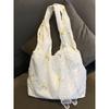 A Large-capacity Embroidered Single-shoulder Underarm Tote Bag with Fresh and Delicate Flowers